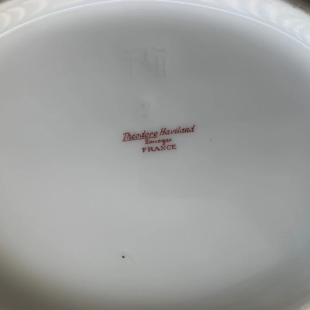 Vintage Limoges France Theodore Haviland Claridge Gold Trim Covered Serving Dish